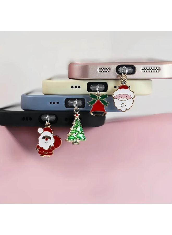 Christmas Santa Claus Phone Pendant Dust Plug For Type C Charging Port Clean - Image 2