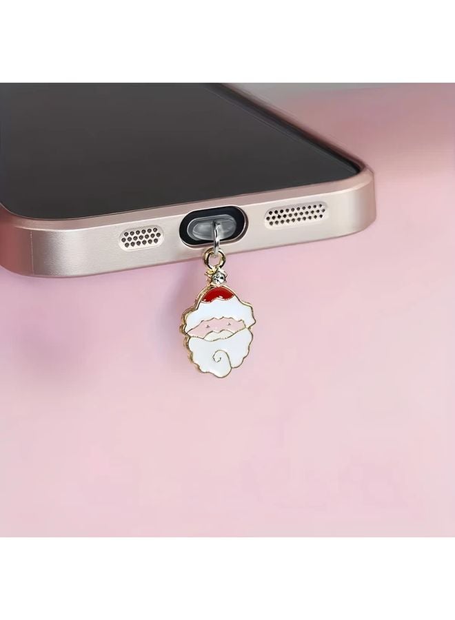 Christmas Santa Claus Phone Pendant Dust Plug For Type C Charging Port Clean - Image 1
