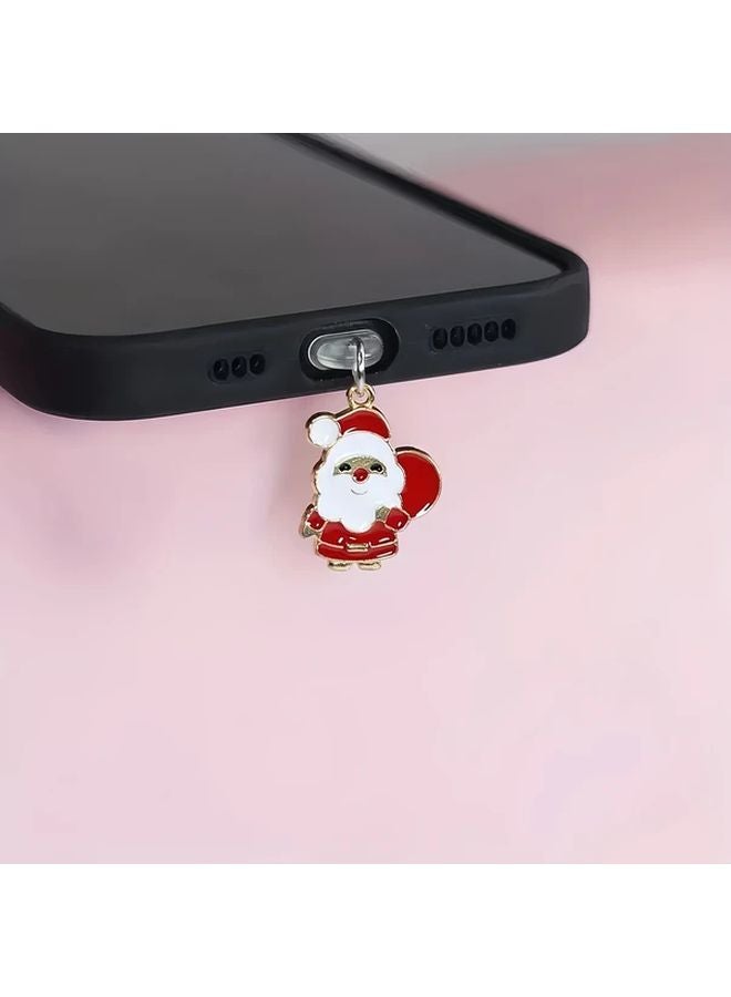 Christmas Santa Claus Phone Pendant Dust Plug For Type C Charging Port Clean - Image 5