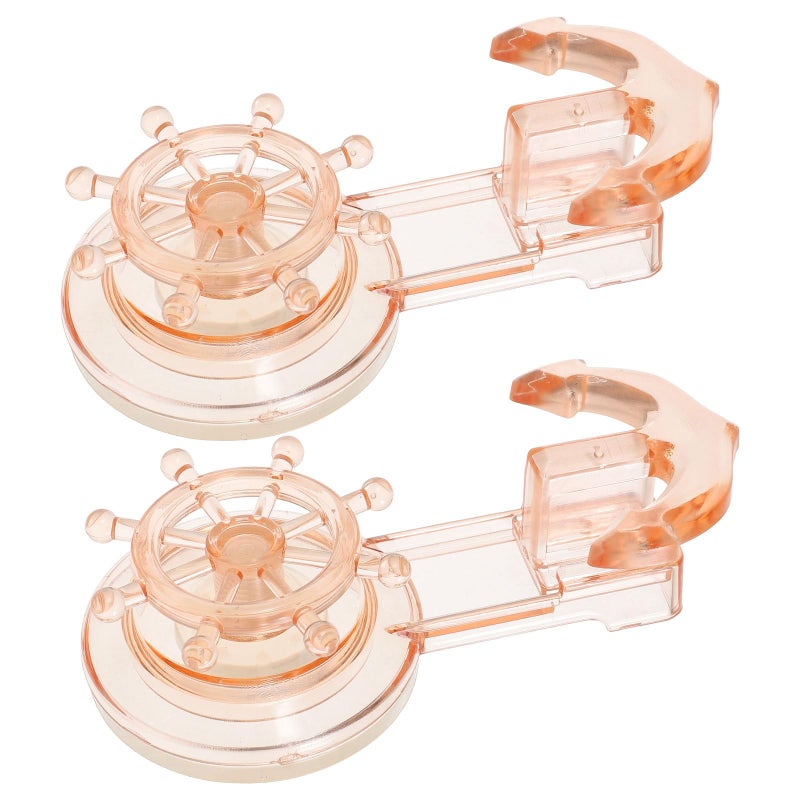 Heavy Duty Suction Cup Hooks 2 Pack Amber Rotary Anchor For Towels Robes Bathroom - Image 2