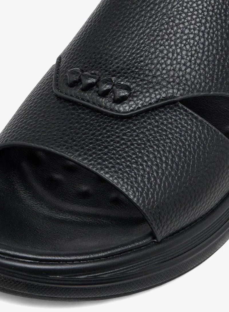 Le Confort BLACK Men Textured Slip-On Comfort Sandals for Men | Best Price UAE