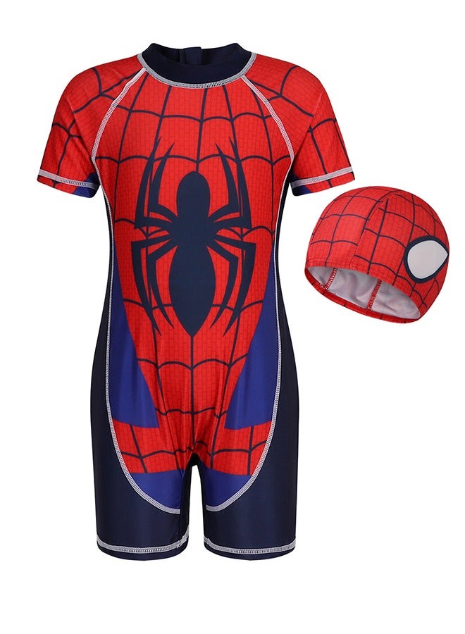 Generic Boys One-Piece Swimsuit, Warm, Quick-Drying, Sun-Proof, Little Boy, Infant, Child Swimming Suit, Sun-Proof Swimsuit, Summer Vacation Essential, Children'S Swimsuit, Full-Body Beachwear - Size L (5-6 Years Old) - Image 1
