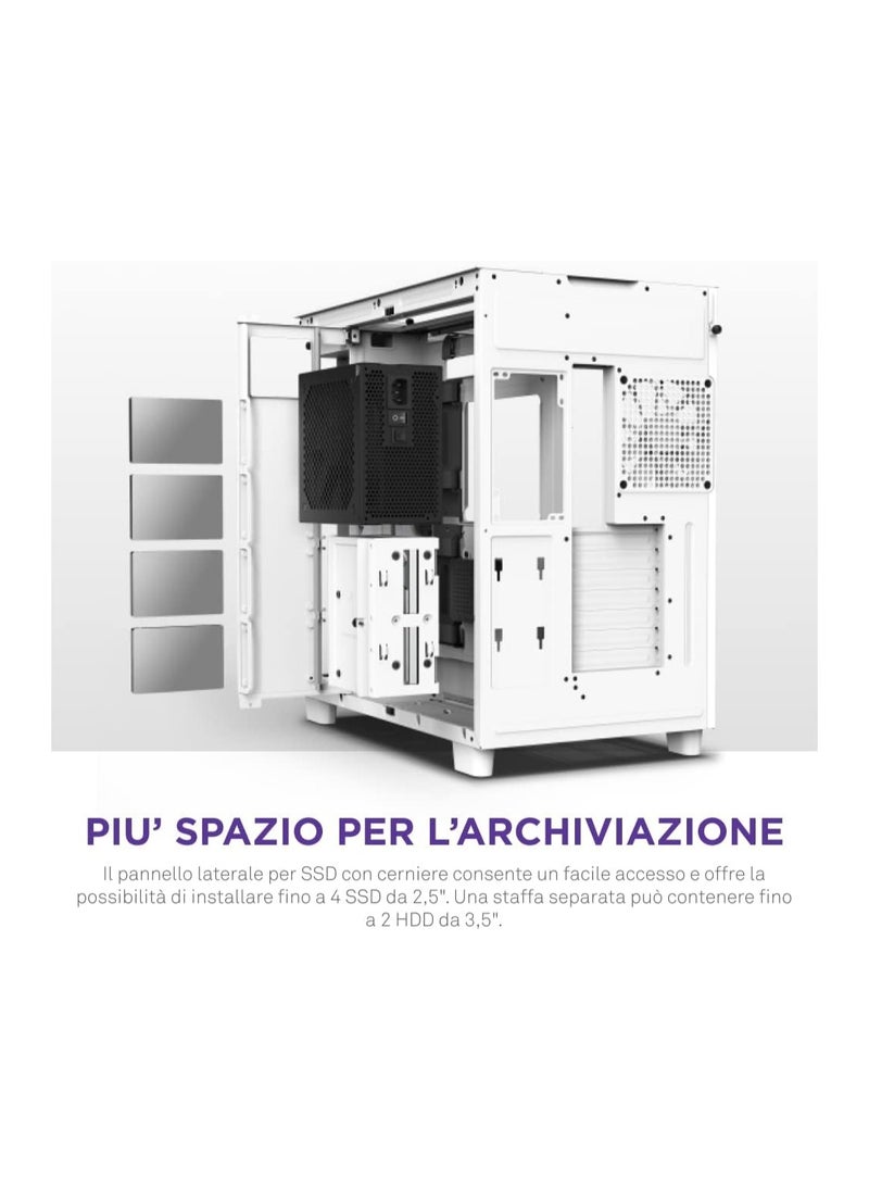 NZXT - NZXT H9 Elite CM-H91EW-01 Dual-Chamber ATX Mid-Tower PC Gaming Case Includes 3 x 120mm F120 RGB Duo Fans with Controller Glass Front, Top & Side Panels 360mm Radiator Support White - Image 1