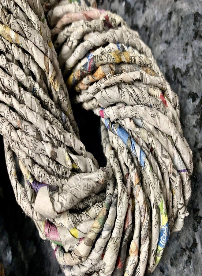 KNITSILK Recycled Newspaper Yarn, Multicolored, Chunky, Hand Twisted, 100g hank, Over 80 yards, Fibre Art, Basket Weaving, Knitting, Rugs, Jewelry Making - Image 2