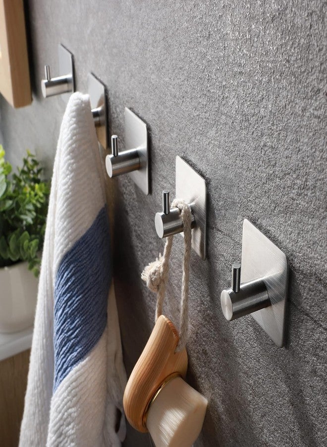 GOTIPRIDE 4-Pack Hooks : 4-Pack Robe/Towel Hook 3M Self Adhesive SUS 304 Stainless Steel Brushed Nickel Bathroom Kitchen Organizer - Image 4