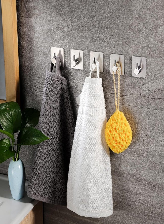 GOTIPRIDE 4-Pack Hooks : 4-Pack Robe/Towel Hook 3M Self Adhesive SUS 304 Stainless Steel Brushed Nickel Bathroom Kitchen Organizer - Image 5