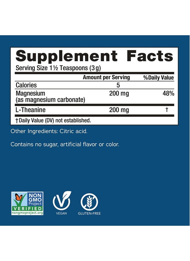 Natural Vitality - Calm Mind Magnesium Citrate + Ltheanine Powder Supplement For Stress Relief Gluten Free & Vegetarian Unflavored 12 Oz - Image 1