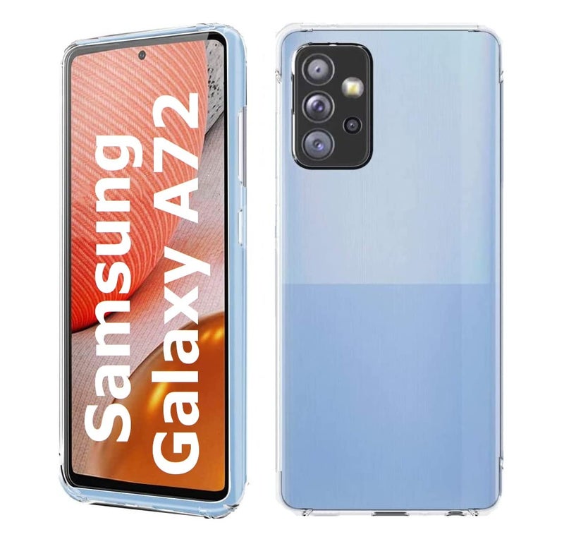 غطاء خلفي لجهاز سامسونج A72 4G / 5G | شفاف كريستالي من TPU | غطاء خلفي لجهاز سامسونج جالاكسي A72 5G