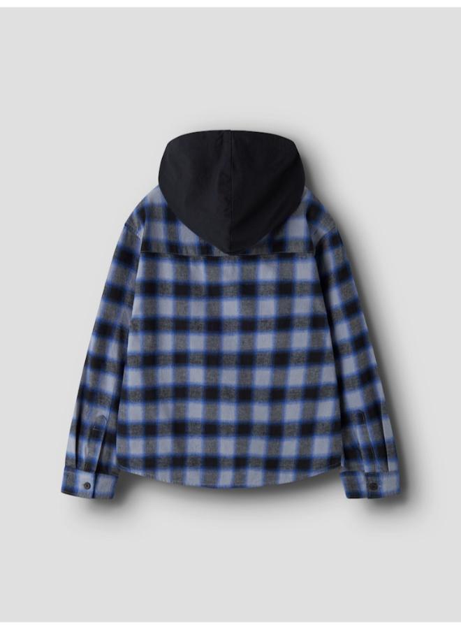 NAME IT Kids Checked Long Sleeve Shirt With Hoodie - Image 2
