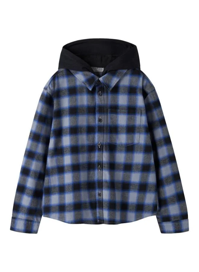 Name It  Kids Checked Long Sleeve Shirt With Hoodie for Men | Best Price UAE