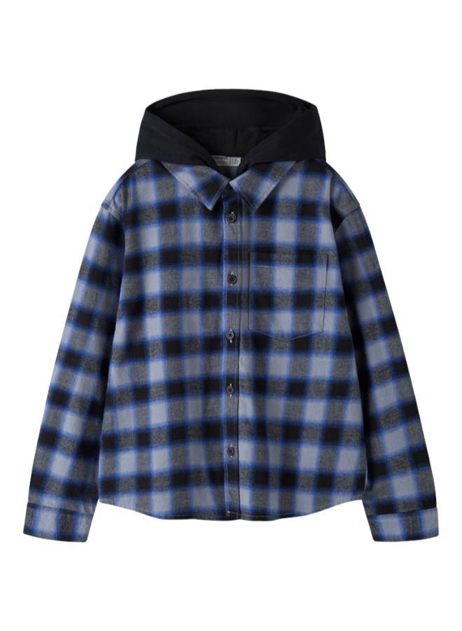 NAME IT Kids Checked Long Sleeve Shirt With Hoodie - Image 4