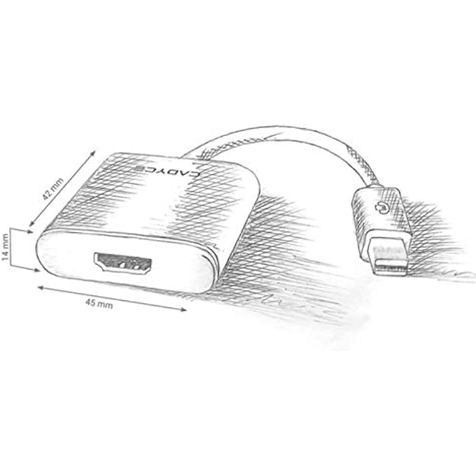 Cadyce MINI DISPLAY PORT TO HDMI ADAPTER WITH AUDIO SUPPORT, SILVER - CA-MDHDMI - Image 2