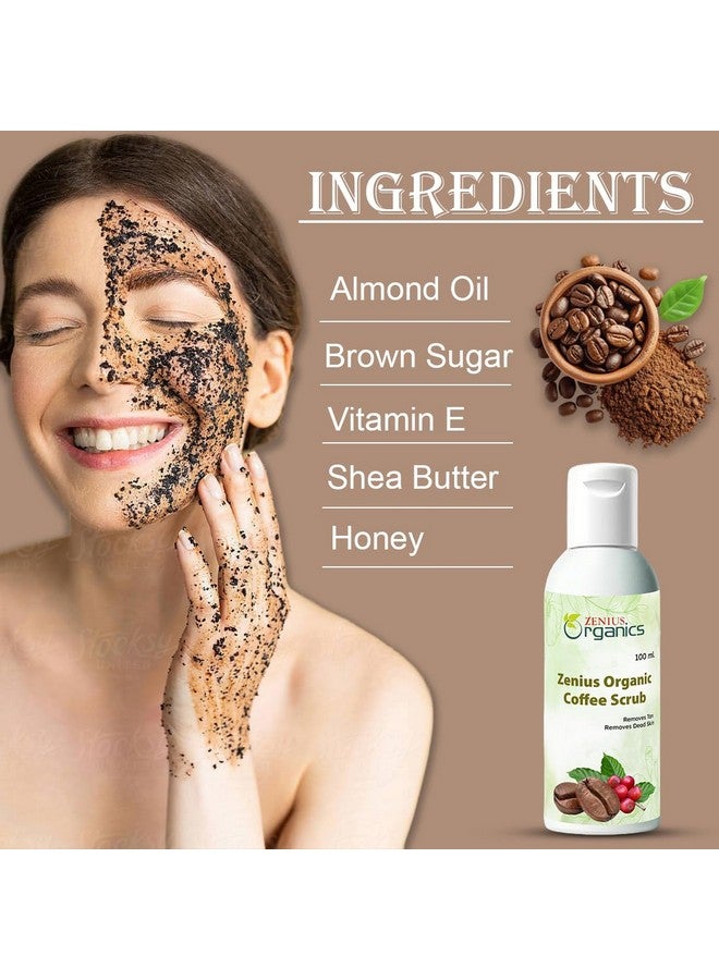 ZENIUS Coffee Tan Removal Face Scrub (100ml) | Exfoliate Scrub | Blackhead Remover, Whitehead Remover, Dead Skin Remover, Detan Pack | Caffeine & Walnut Scrub for Face | Face Scrub For Women & Men - Image 4