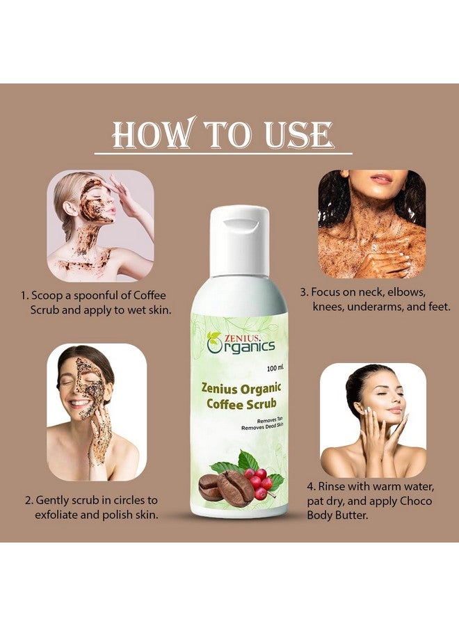 ZENIUS Coffee Tan Removal Face Scrub (100ml) | Exfoliate Scrub | Blackhead Remover, Whitehead Remover, Dead Skin Remover, Detan Pack | Caffeine & Walnut Scrub for Face | Face Scrub For Women & Men - Image 2