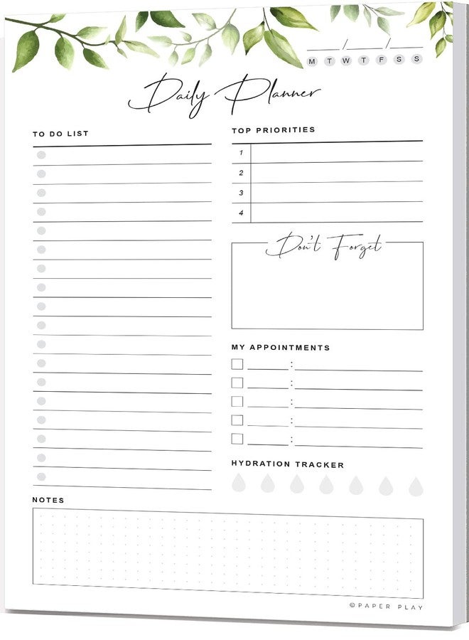 Paper Play Daily Planner To Do List Notepad 52 Undated Tear-off Sheets | 6x9 Inch Desktop Daily Planning Notepad | Notebook for Daily Tasks, Checklist, Calendar, Schedule, To Do List, Appointments, Notes, Meals, - Image 1