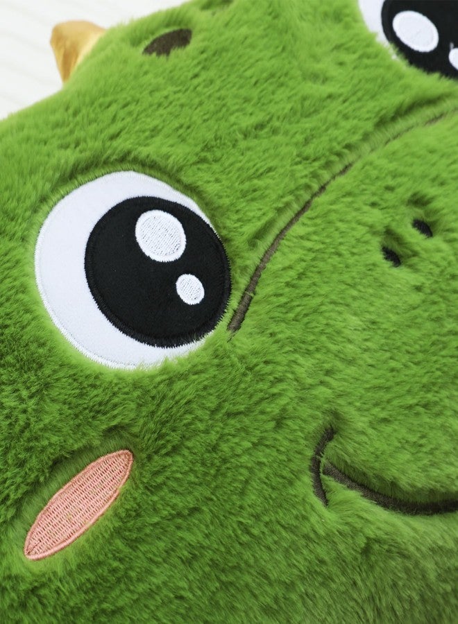Snugtown وسادة قطنية محشوة على شكل حيوان، وسادة رمي ناعمة جداً للأطفال، وسادة على شكل ديناصور لطيف، 12 × 24 بوصة، خضراء - Image 3