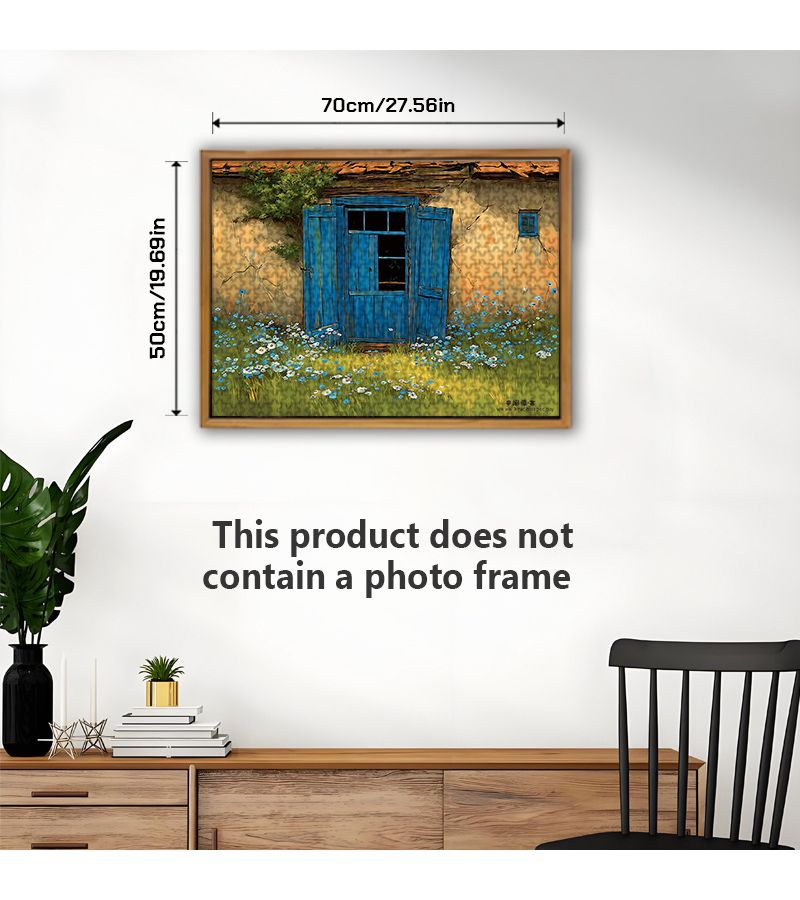 A 500 Piece Large Jigsaw Puzzle 27.56x19.69inch Adult Puzzle Featuring Blue Window Lattice Floral Scene Gift for Birthdays Valentine Day Mothers Day - Image 5