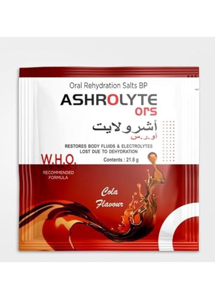 Ashrolyte-Oral Small Rehydration Salts BP ORS Sachets , Cola Flavor, 25's