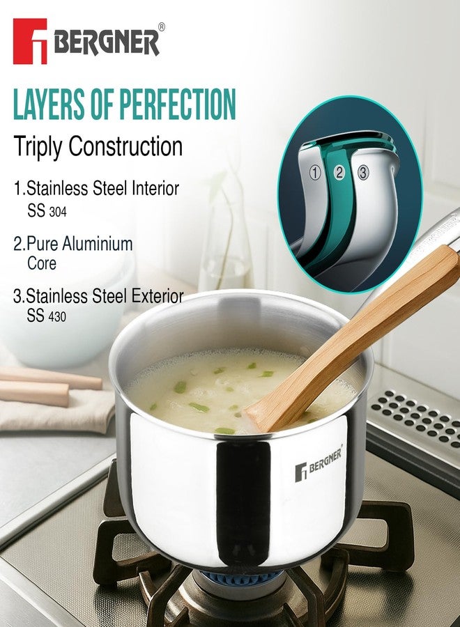 BERGNER Argent Stainless Steel Saucepan with Lid ( 16cm, Silver) - Image 2
