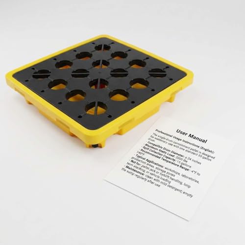 QWORK Single Drum Spill Containment Pallet – 26x26in Static Spill Platform for Workshop, Lab & Storage - Image 2