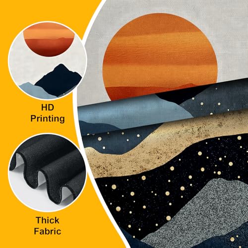 AOHMPT Pack of 2 Long Vertical Tapestry,Nature Landscape Tapestry with Serene Mountain River, Moon & Sun Motifs,Traditional Ink Painting Wall Art,Zen Aesthetic Wall Hanging for Living Room Bedroom Decor 13" W x 51" H" - Image 4