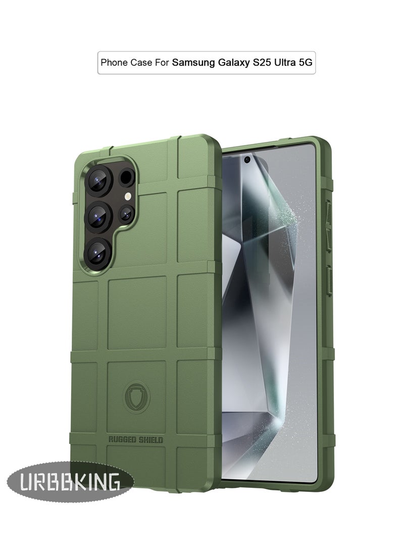 URBBKING Slim Fit Phone Case Cover, Rugged Shield Shockproof Case, Drop-Tested and Camera Lens Protection Cover For Samsung Galaxy S25 Ultra 5G Green - Image 1