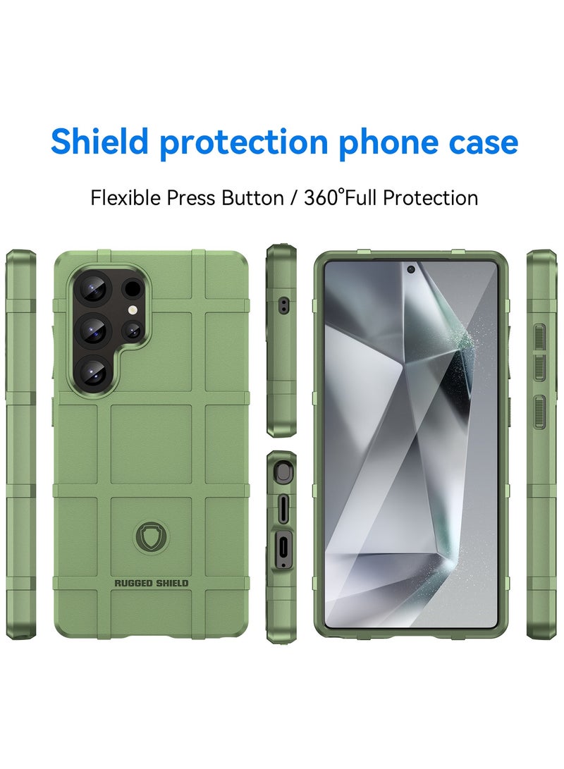 URBBKING Slim Fit Phone Case Cover, Rugged Shield Shockproof Case, Drop-Tested and Camera Lens Protection Cover For Samsung Galaxy S25 Ultra 5G Green - Image 2