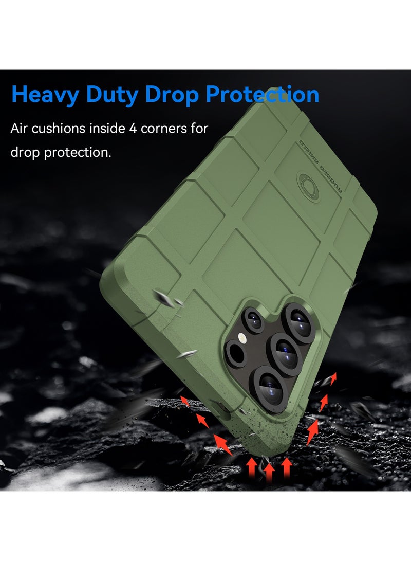 URBBKING Slim Fit Phone Case Cover, Rugged Shield Shockproof Case, Drop-Tested and Camera Lens Protection Cover For Samsung Galaxy S25 Ultra 5G Green - Image 3