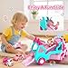 newcrave 7 in 1 Carrier Truck Cars Toys for 1 2 3 Year Old Girls Toddlers Girl Toy with 6 Mini Cars Princess Girl Car Toys Age 1 2 with Light Music 2 Year Old Girls Gifts for Christmas Birthday - Image 4