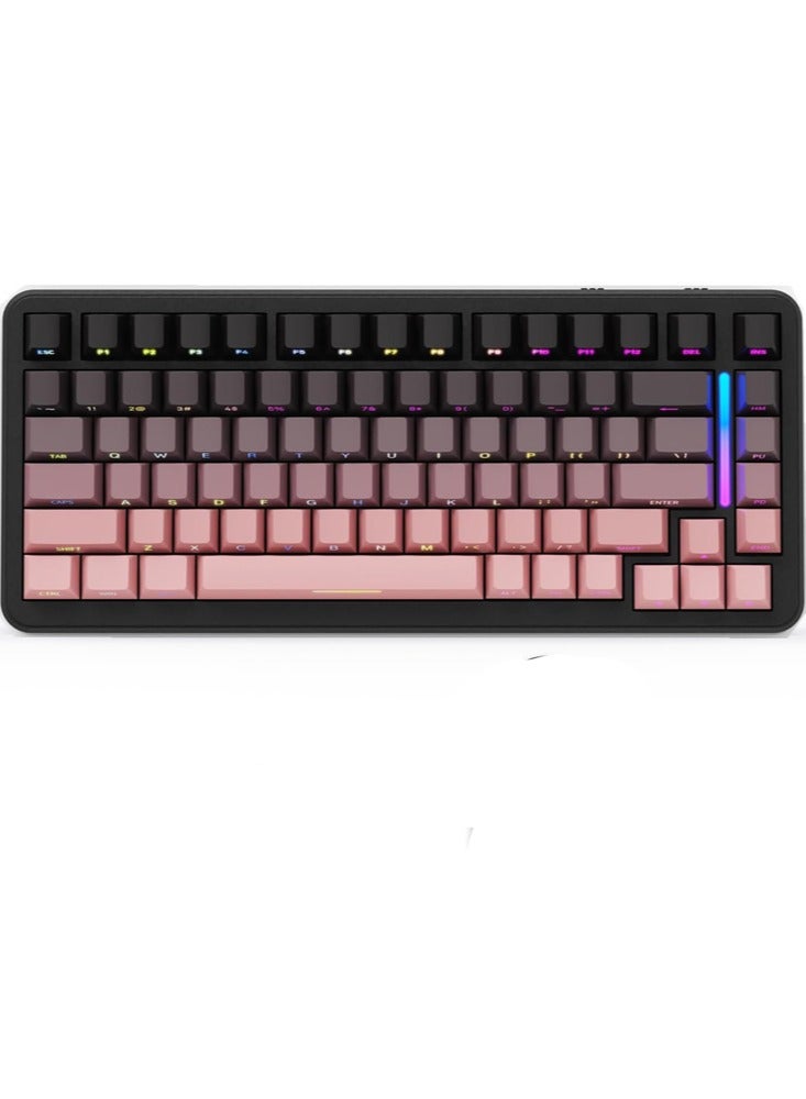 Attack Shark M86 83 Keys Wireless Mechanical Keyboard, 75% Gasket Hot Swappable Custom Keyboard, Side Printed PBT Keycaps, RGB Backlit, Pre-lubed Switches, BT/2.4GHz/ Wired Mechanical Gaming Keyboard - Image 1