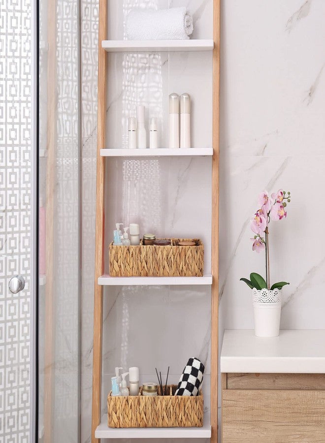 Ferraycle 2 Pack 3 Section Wicker Storage Baskets Toilet Basket Tank Topper Natural Handmade Woven Storage Basket Rectangular Toilet Paper Organizer Basket with Dividers for Bathroom (Vertical Texture) - Image 5