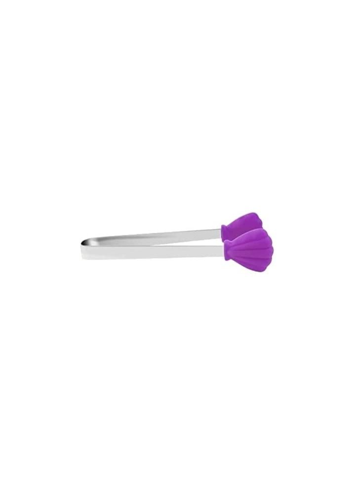 Spaceshoop Silicone Mini Tongs Stainless Steel Serving Food Tongs with Silicone Tips for Sugar Cubes Ice Appetizers Toaster random shapes  - Image 1