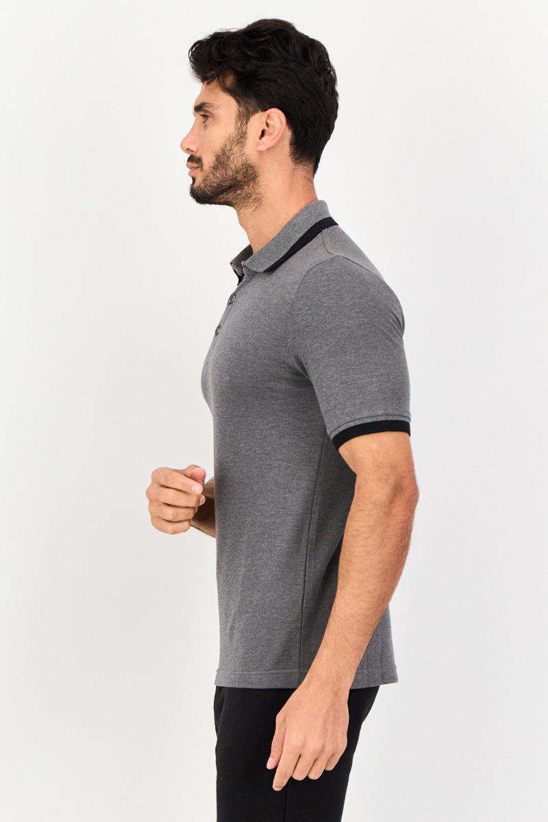 PUMA Men Sportswear  Fit Heather Short Sleeves Outdoor Polo Shirt, Heather Grey - Image 3