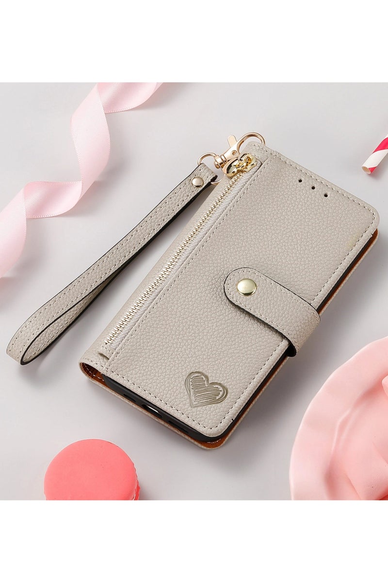 Wallet Style Phone Case for Honor 400 2025 5G Zipper Pocket Wallet with Shoulder Strap Wrist Strap, PU Leather Stand RFID Flip Card Holder