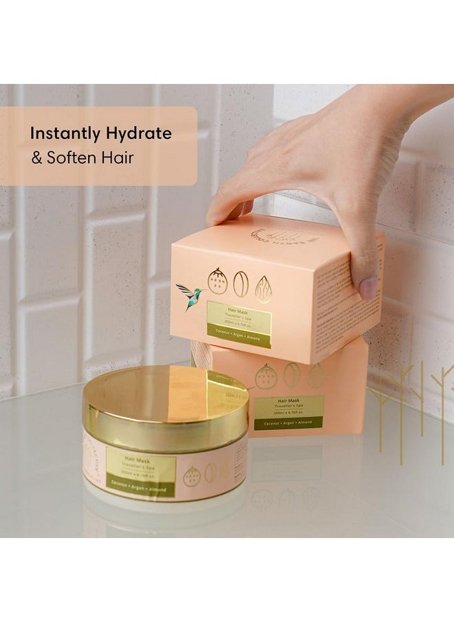 THE EARTH COLLECTIVE - Hair Hydration Mask For Dry And Frizzy Hair | Contains Coconut, Argan & Almond, Restores Shine In Hair With Minimal Effort | Travelers Spa | Pack Of 200 Ml - Image 1