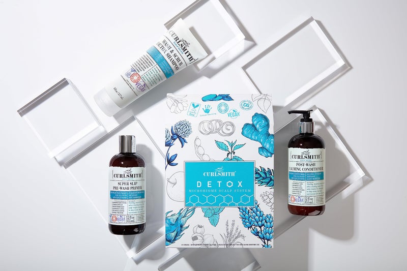 CURLSMITH كيرلسميث - مجموعة الديتوكس - نظام فروة الرأس النباتي للميكروبيوم لجميع أنواع الشعر (2 × 12 أونصة سائلة، 1 × 8 أونصة سائلة) - Image 4