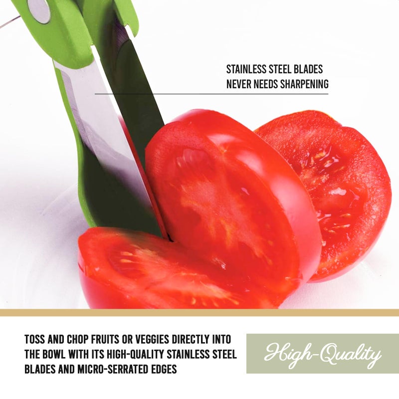 Trudeau Toss and Chop Salad Tongs, Stainless Steel - Multi-Function Salad Servers for Easy Tossing, Chopping, and Mixing - Durable and Ergonomic Design for Kitchen Use - Image 3