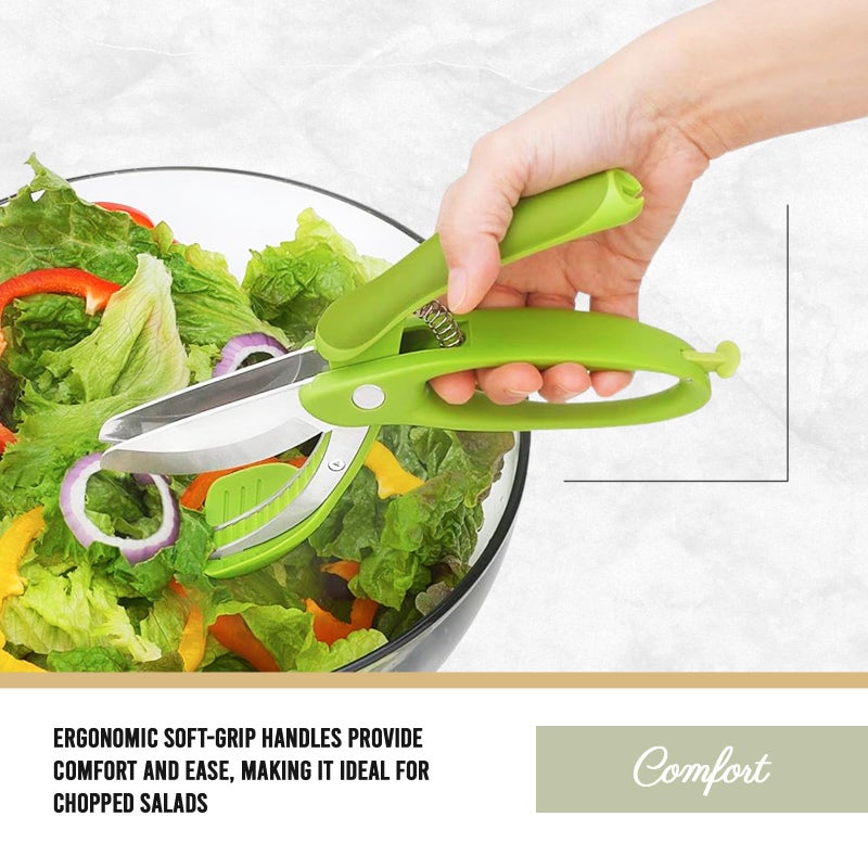 Trudeau Toss and Chop Salad Tongs, Stainless Steel - Multi-Function Salad Servers for Easy Tossing, Chopping, and Mixing - Durable and Ergonomic Design for Kitchen Use - Image 4