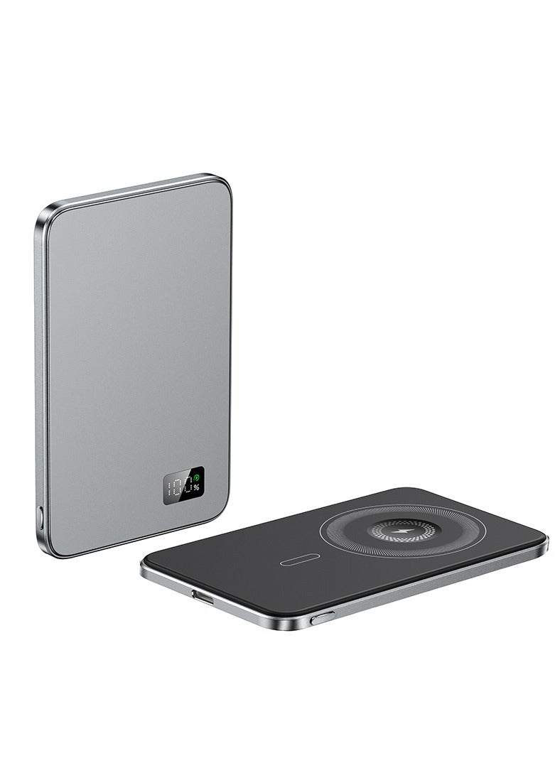 ه البركة [10000 مللي أمبير] بنك طاقة 3 في 1 بقوة 20 واط PD مع شحن لاسلكي مغناطيسي (للهاتف، الساعة، السماعات) – تصميم نحيف متوافق مع MagSafe - Image 5
