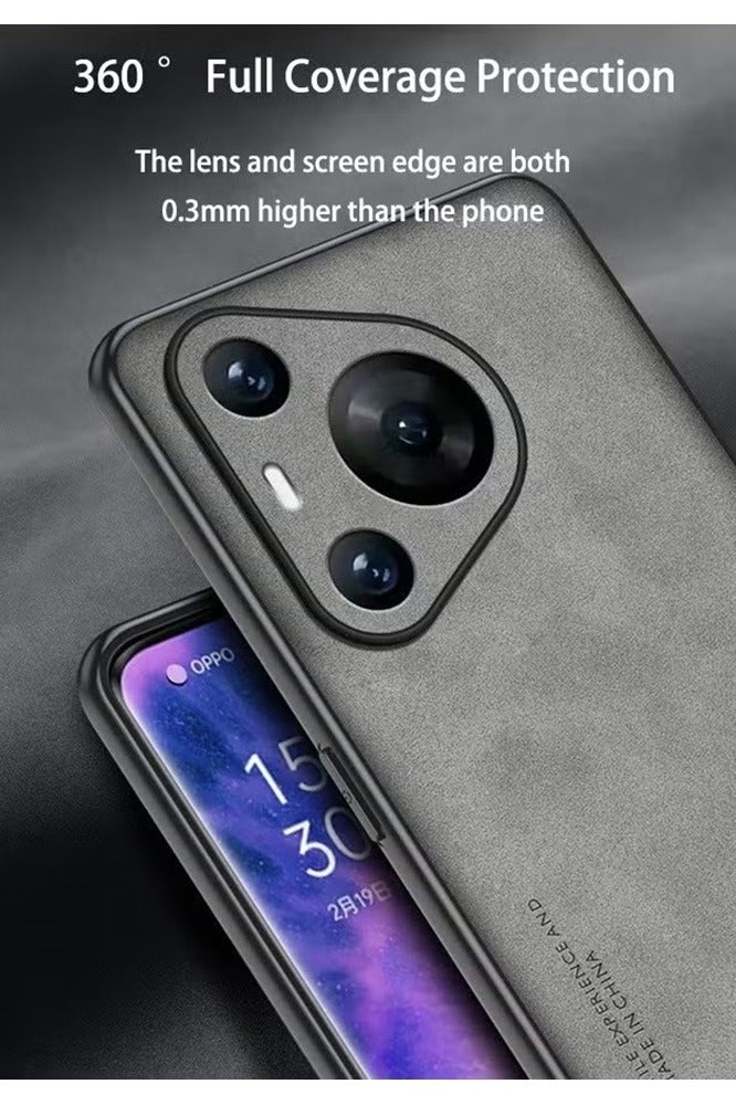 Case for Huawei Pura 70 Pro 5G, Shockproof Cases, Anti-Fall Drop Protection, PU+TPU+PC High Quality Materials, Cover Bumper Built-in Metal Plate for Huawei Pura 70 Pro 5G (Grey) - Image 4