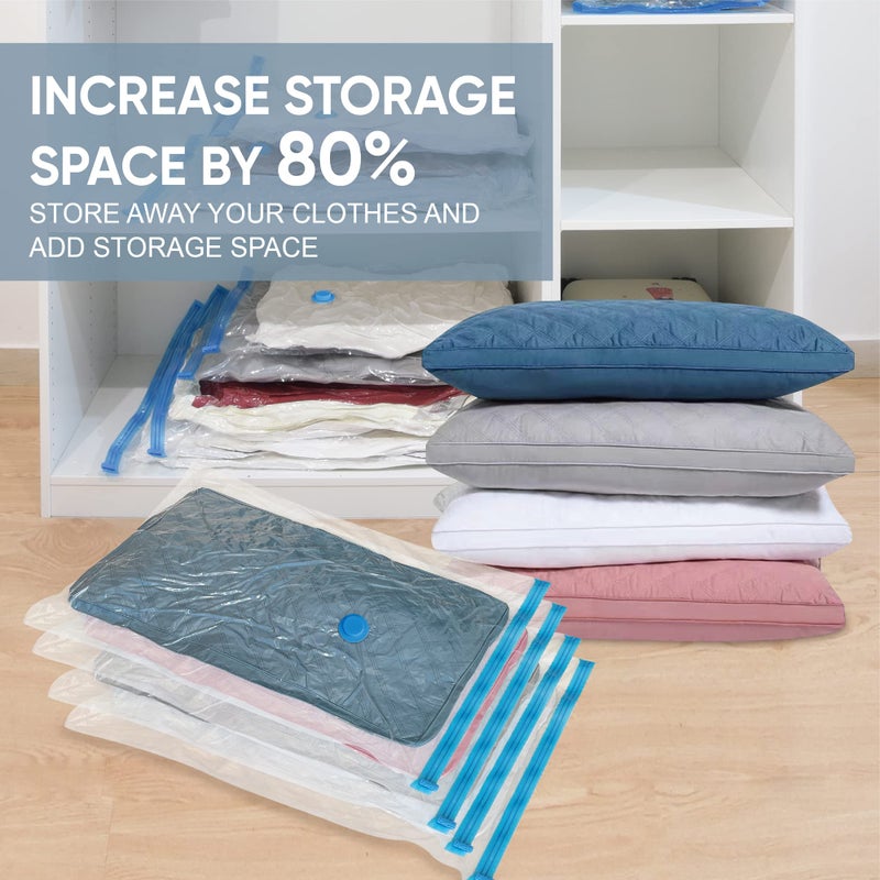 Roomimaster Vacuum Storage Bags, Vacuum Seal Space Saver Bags for Clothing, Travel Lugggage,Carry-on, Blankets, Comforters, Pilow, Bedding, 10 Large - Image 2