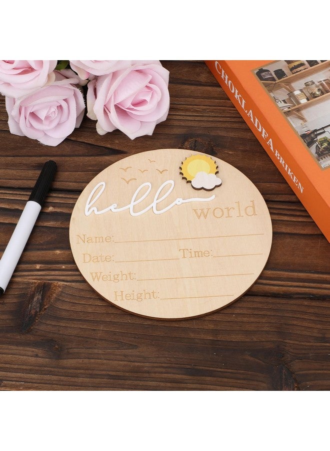 Gosknor علامة مرحبًا بالعالم الخشبية - لوحة إعلان ولادة لطيفة ترحيب باسم الطفل ل nursery المستشفى و props صور حفل استقبال المولود - Image 3