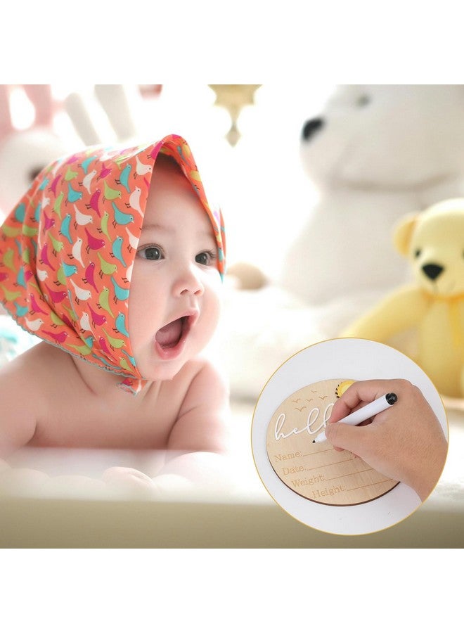 Gosknor علامة مرحبًا بالعالم الخشبية - لوحة إعلان ولادة لطيفة ترحيب باسم الطفل ل nursery المستشفى و props صور حفل استقبال المولود - Image 4