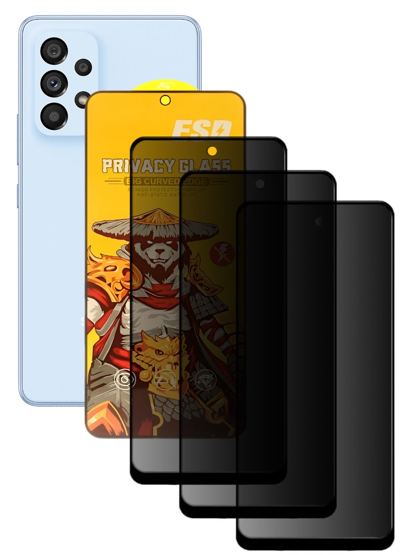 ESD 3 Pieces Tempered Dustproof Privacy Glass Screen Protector Compatible For Samsung Galaxy A53 5G - Image 1