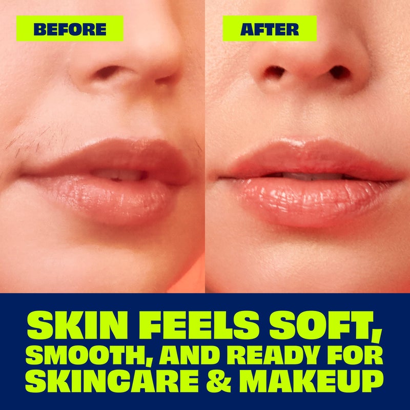 Nair كريم إزالة الشعر المقشر للوجه من NAIR - إزالة شعر فعالة لبشرة ناعمة مع حمض الهيالورونيك، 1.76 أونصة - Image 5