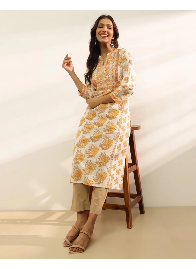 Fabindia Natural Cotton Printed Long Kurta