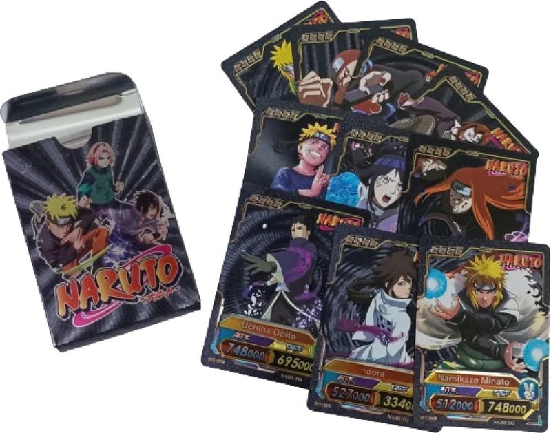 FowWelt Naruto Anime Cards – 55 PCS Black Edition | Premium Foil Collector Pack | Unofficial Trading Cards for Kids & Fans | Ninja Gift for Boys & Girls Ages 6+ - Naruto Black - Image 1
