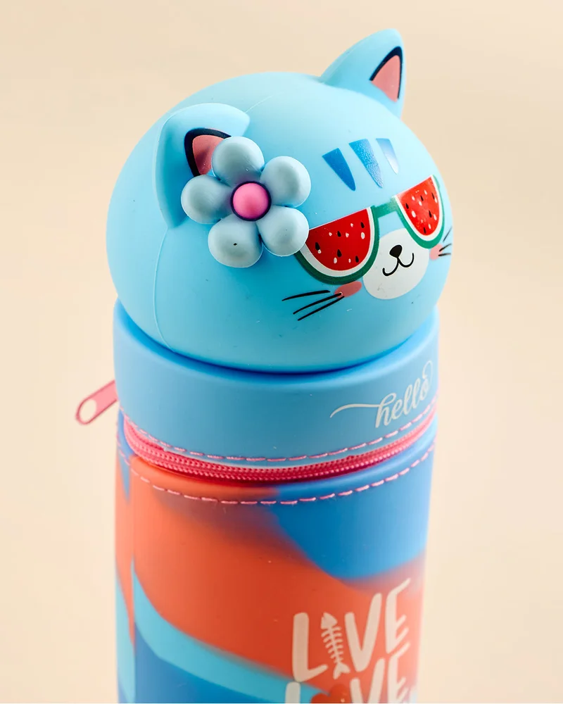 Redtag Kids Assorted Cat Silicone Pen Holder With PVC Charm