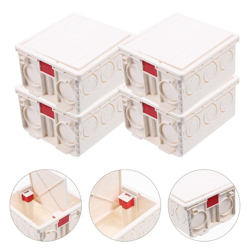 White PVC Fireproof Junction Box 86 Type Recessed Socket Cover 20Pcs 50Mm Thick - Image 5