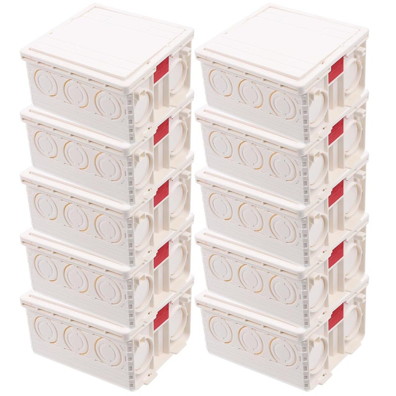 White PVC Fireproof Junction Box 86 Type Recessed Socket Cover 20Pcs 50Mm Thick - Image 2
